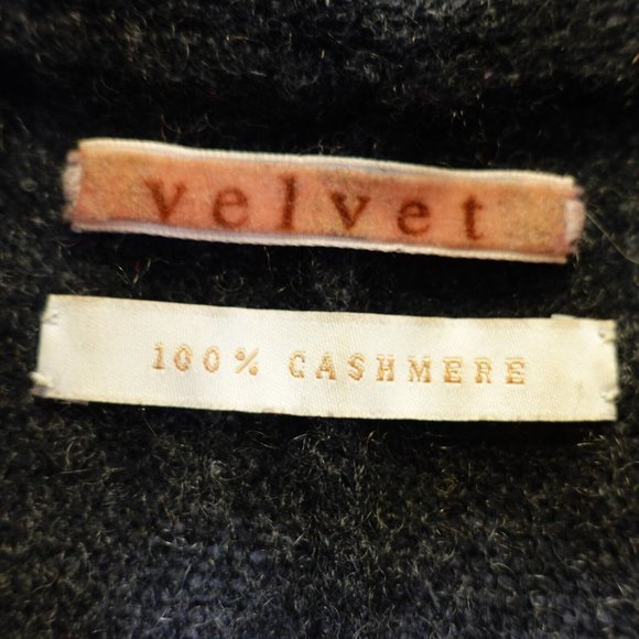 Velvet Sweater Small Black Cashmere Tunic Knit Cowl Neck Short Sleeve Cozy - Picture 3 of 9